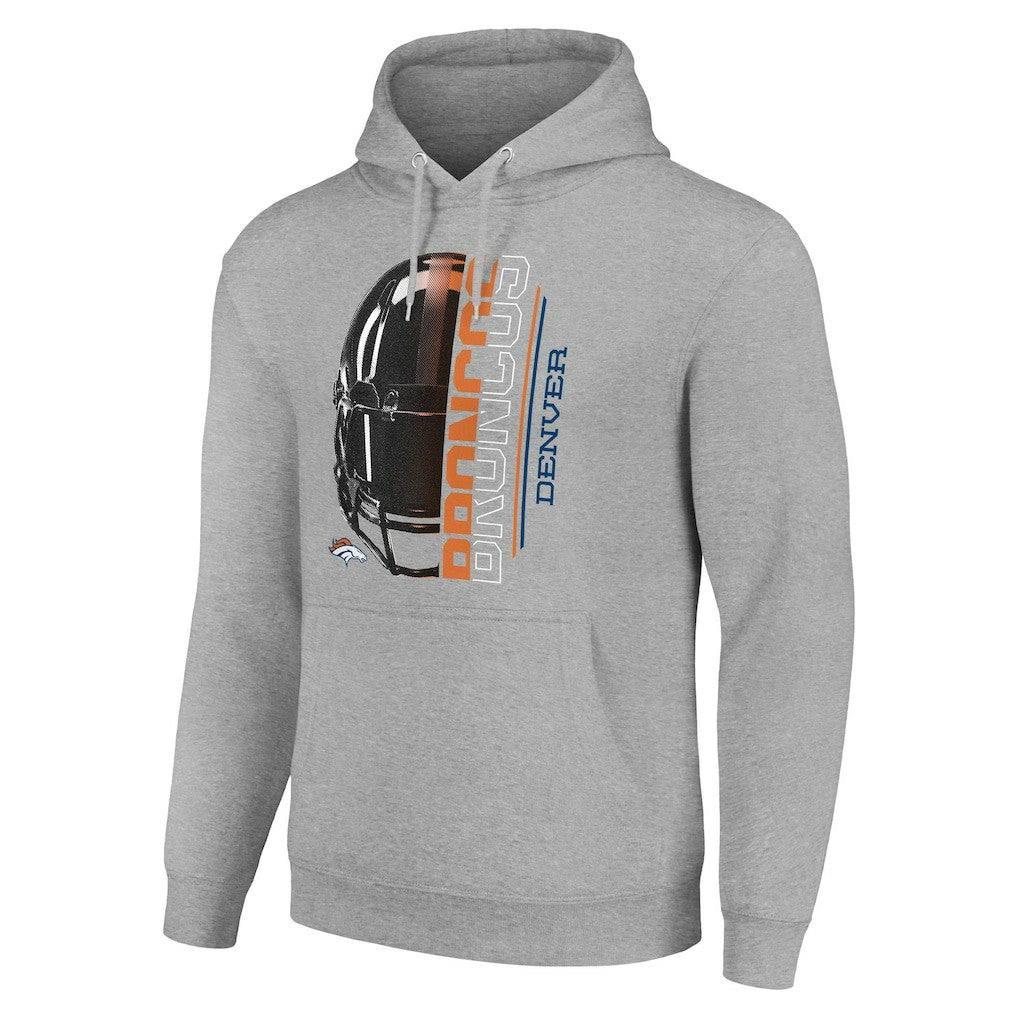 Denver Broncos Starter Unisex Half Helmet Logo Pullover Hoodie - Heather Gray sale