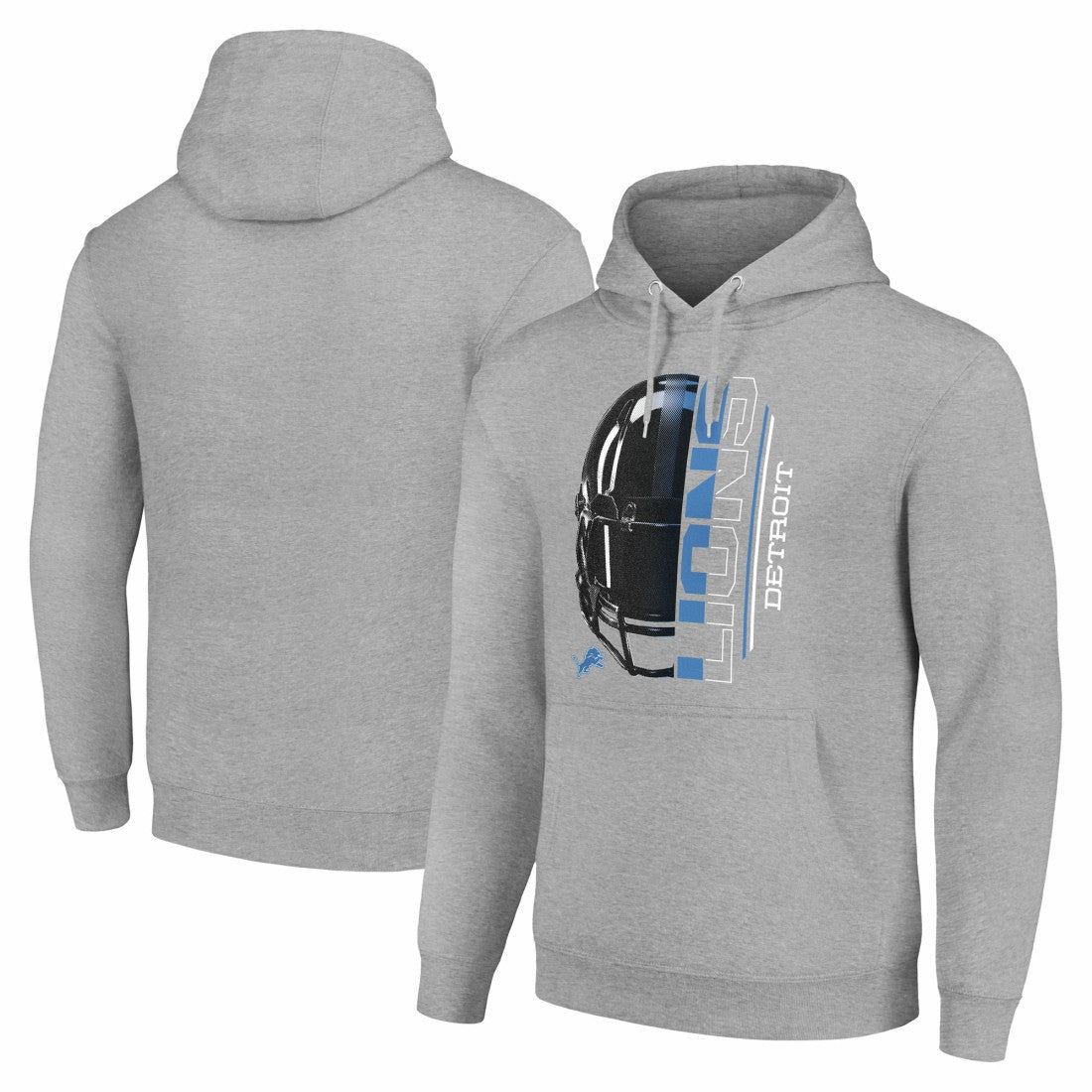 Detroit Lions Starter Unisex Half Helmet Logo Pullover Hoodie - Heather Gray outlet