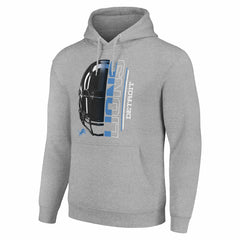 Detroit Lions Starter Unisex Half Helmet Logo Pullover Hoodie - Heather Gray outlet