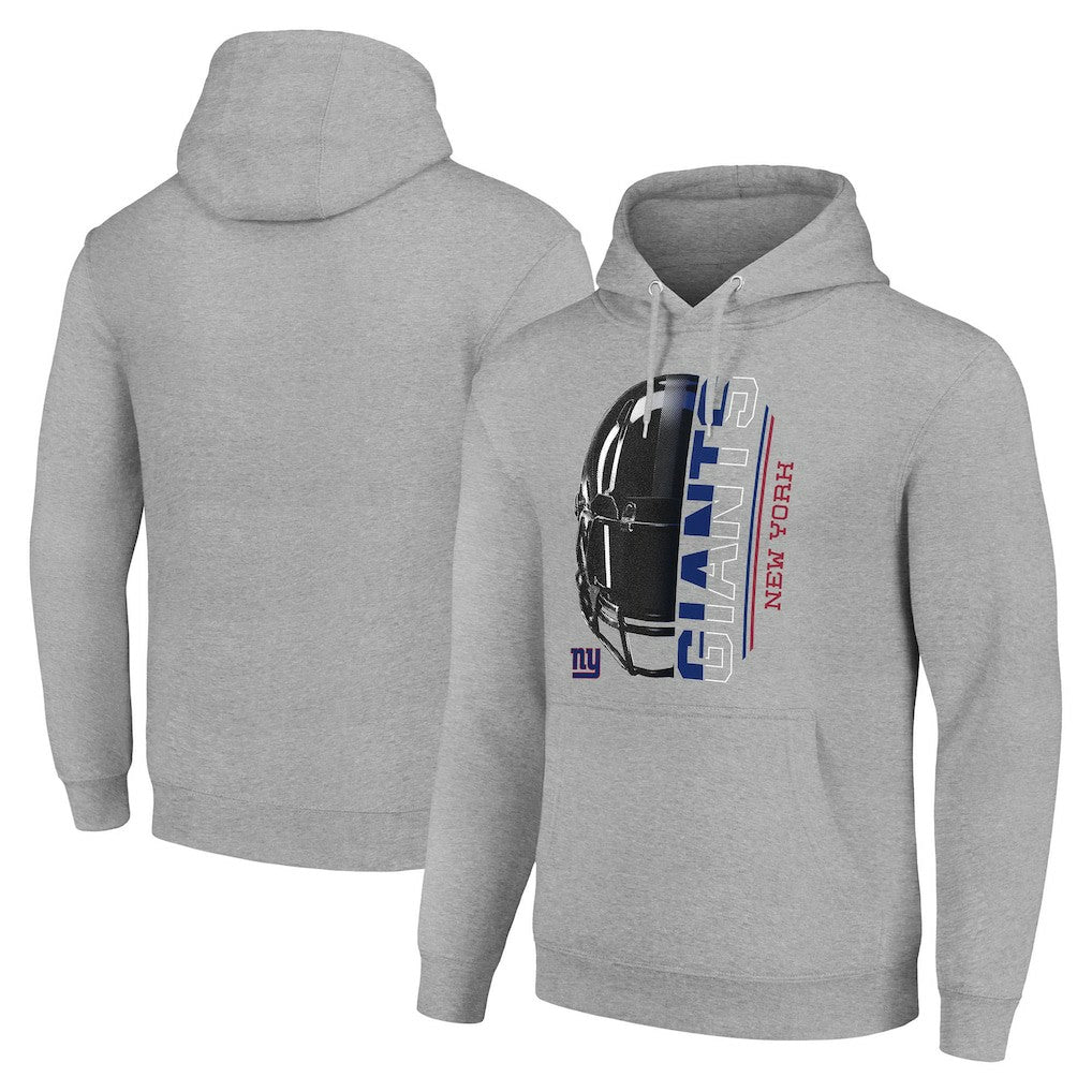 New York Giants Starter Unisex Half Helmet Logo Pullover Hoodie - Heather Gray outlet
