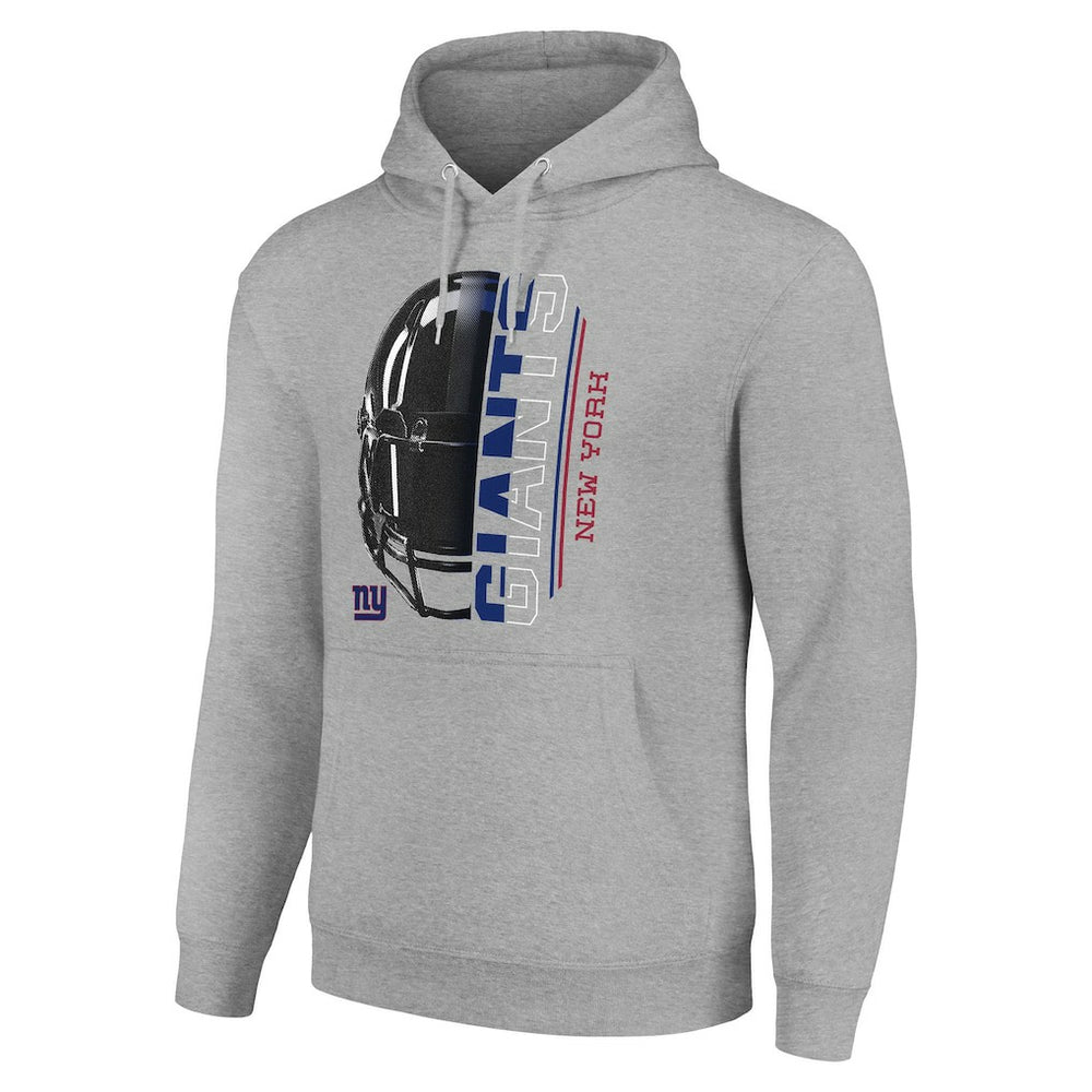 New York Giants Starter Unisex Half Helmet Logo Pullover Hoodie - Heather Gray outlet