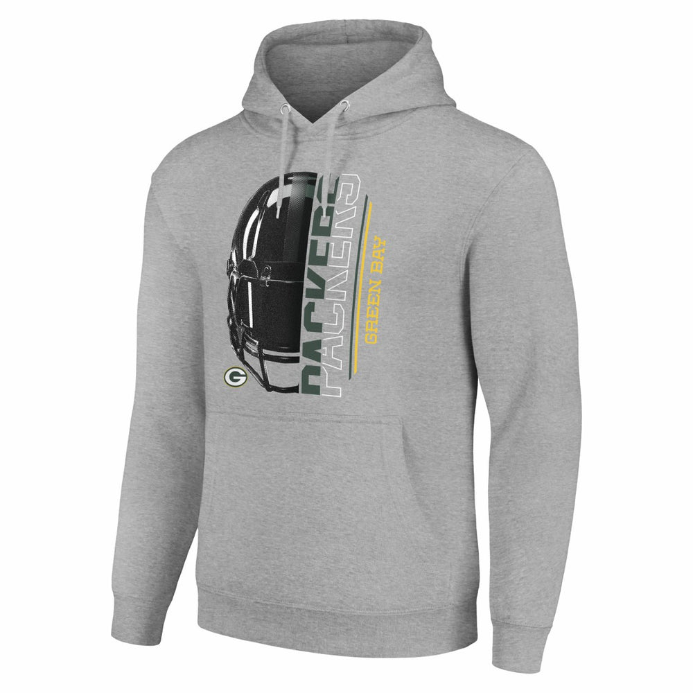 Green Bay Packers Starter Unisex Half Helmet Logo Pullover Hoodie - Heather Gray online