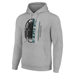 Philadelphia Eagles Starter Unisex Half Helmet Logo Pullover Hoodie - Heather Gray on sale