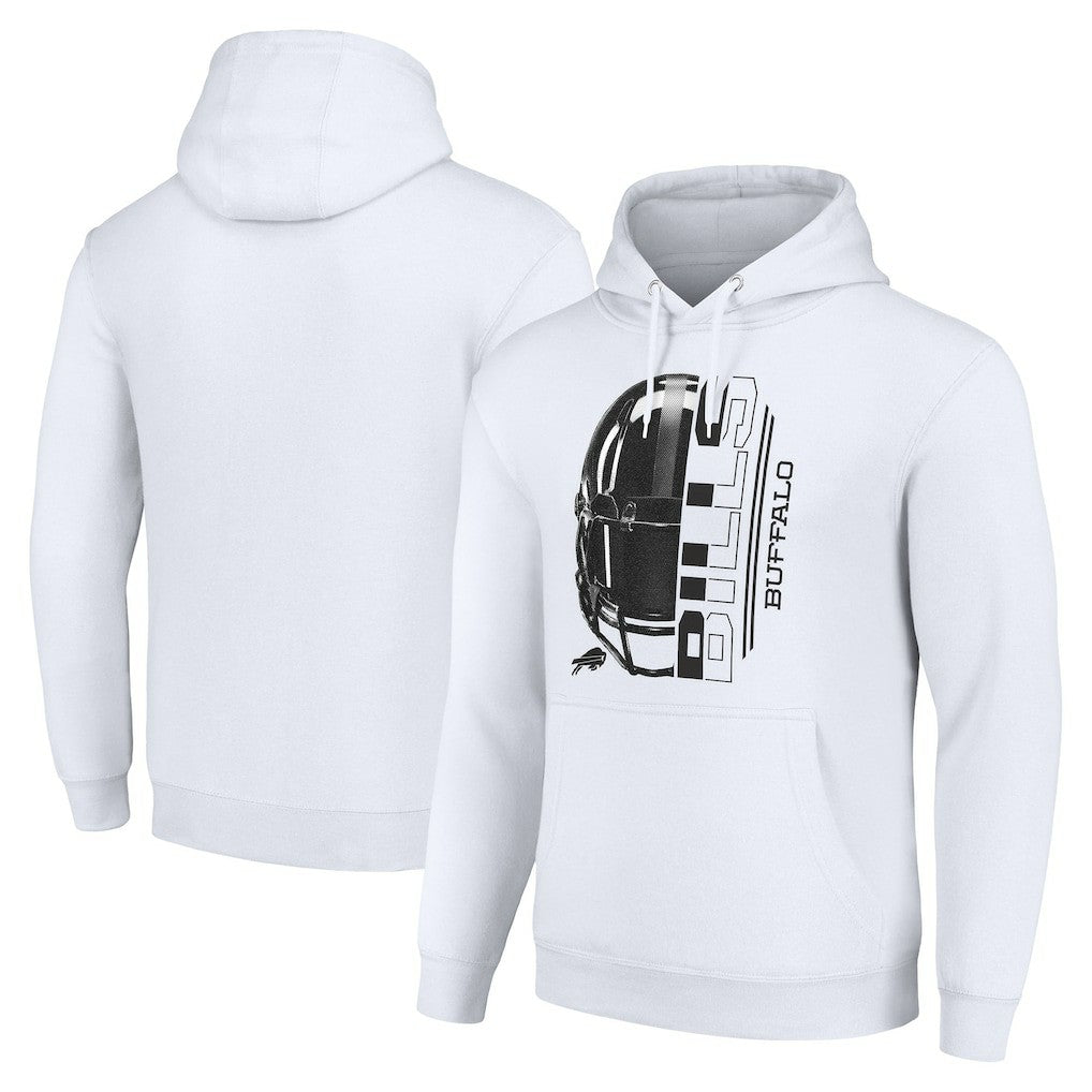 Buffalo Bills Starter Unisex Half Helmet Logo Pullover Hoodie - White on sale