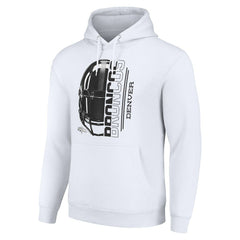 Denver Broncos Starter Unisex Half Helmet Logo Pullover Hoodie - White outlet