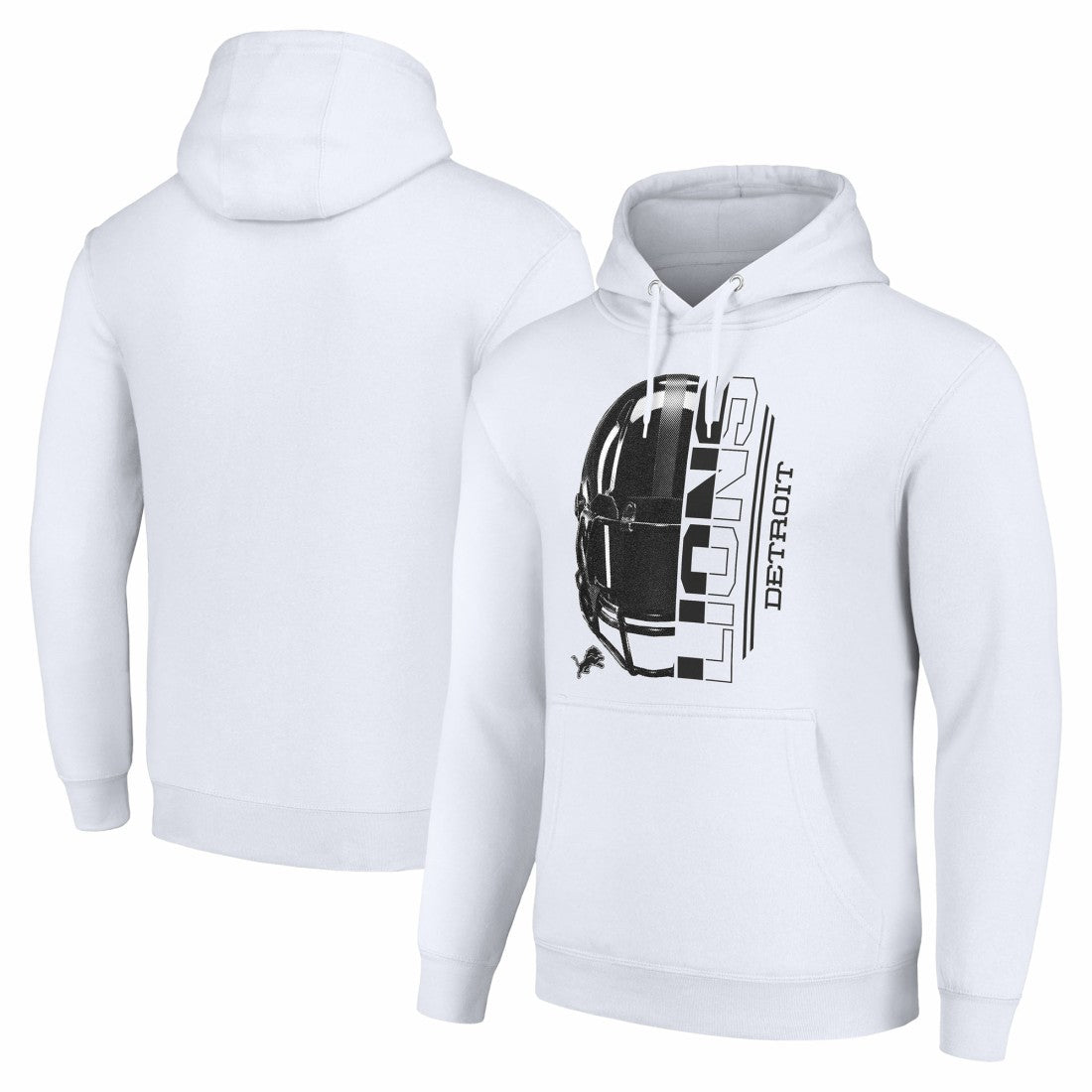 Detroit Lions Starter Unisex Half Helmet Logo Pullover Hoodie - White cheap