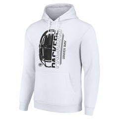Green Bay Packers Starter Unisex Half Helmet Logo Pullover Hoodie - White cheap