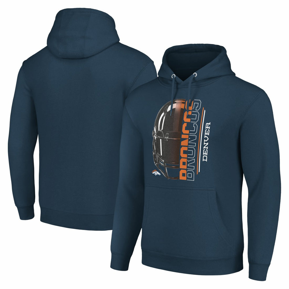 Denver Broncos Starter Unisex Half Helmet Logo Pullover Hoodie - Navy outlet