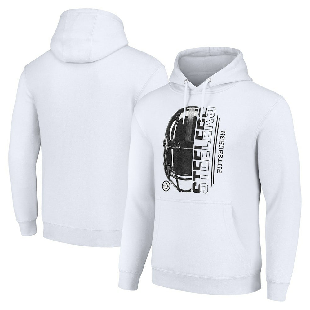 Pittsburgh Steelers Starter Unisex Half Helmet Logo Pullover Hoodie - White for sale