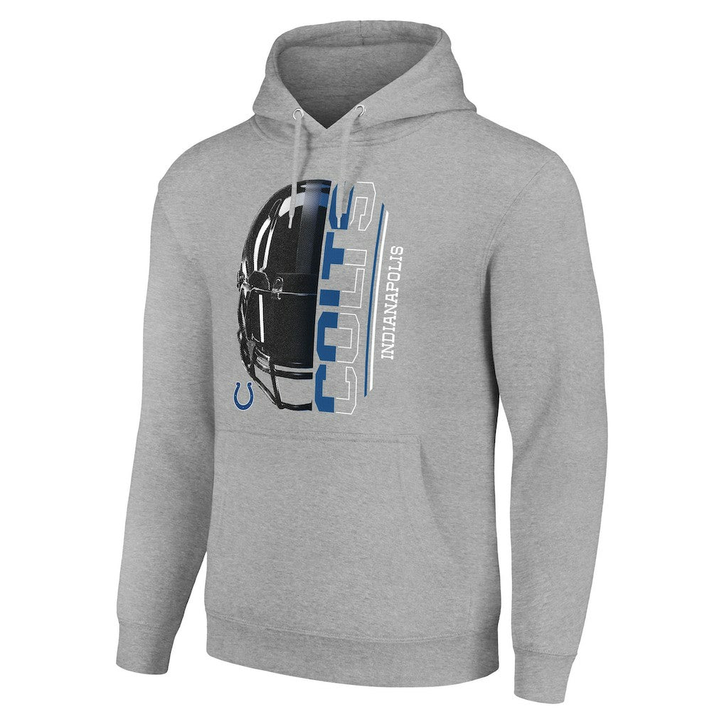 Indianapolis Colts Starter Unisex Half Helmet Logo Pullover Hoodie - Heather Gray for sale
