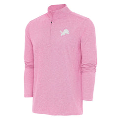 Detroit Lions Antigua Hunk Quarter-Zip Pullover Top - Pink for sale