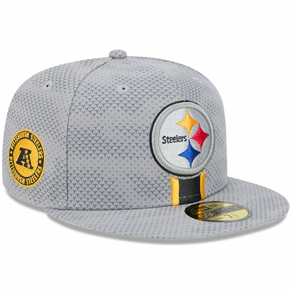 Pittsburgh Steelers New Era 2024 Sideline 59FIFTY Fitted Hat - Gray on sale