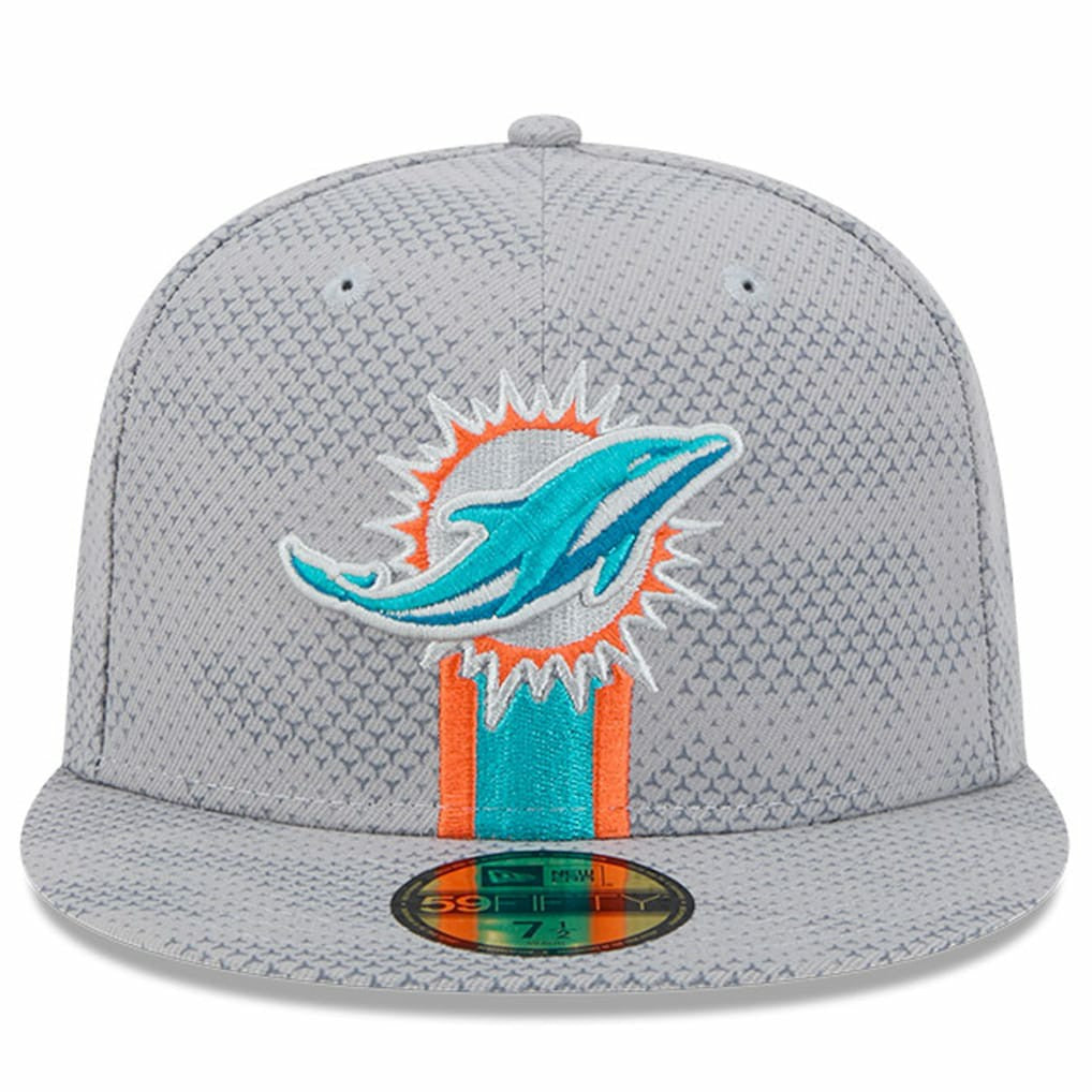 Miami Dolphins New Era 2024 Sideline 59FIFTY Fitted Hat - Gray outlet