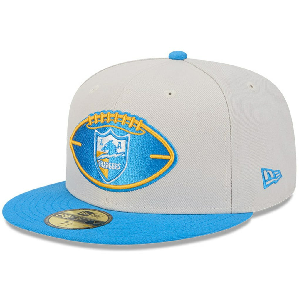 Los Angeles Chargers New Era 2024 Sideline Historic 59FIFTY Fitted Hat - Stone/Powder Blue for sale