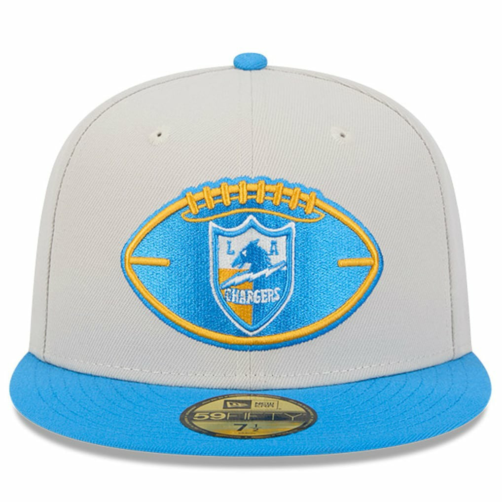 Los Angeles Chargers New Era 2024 Sideline Historic 59FIFTY Fitted Hat - Stone/Powder Blue for sale