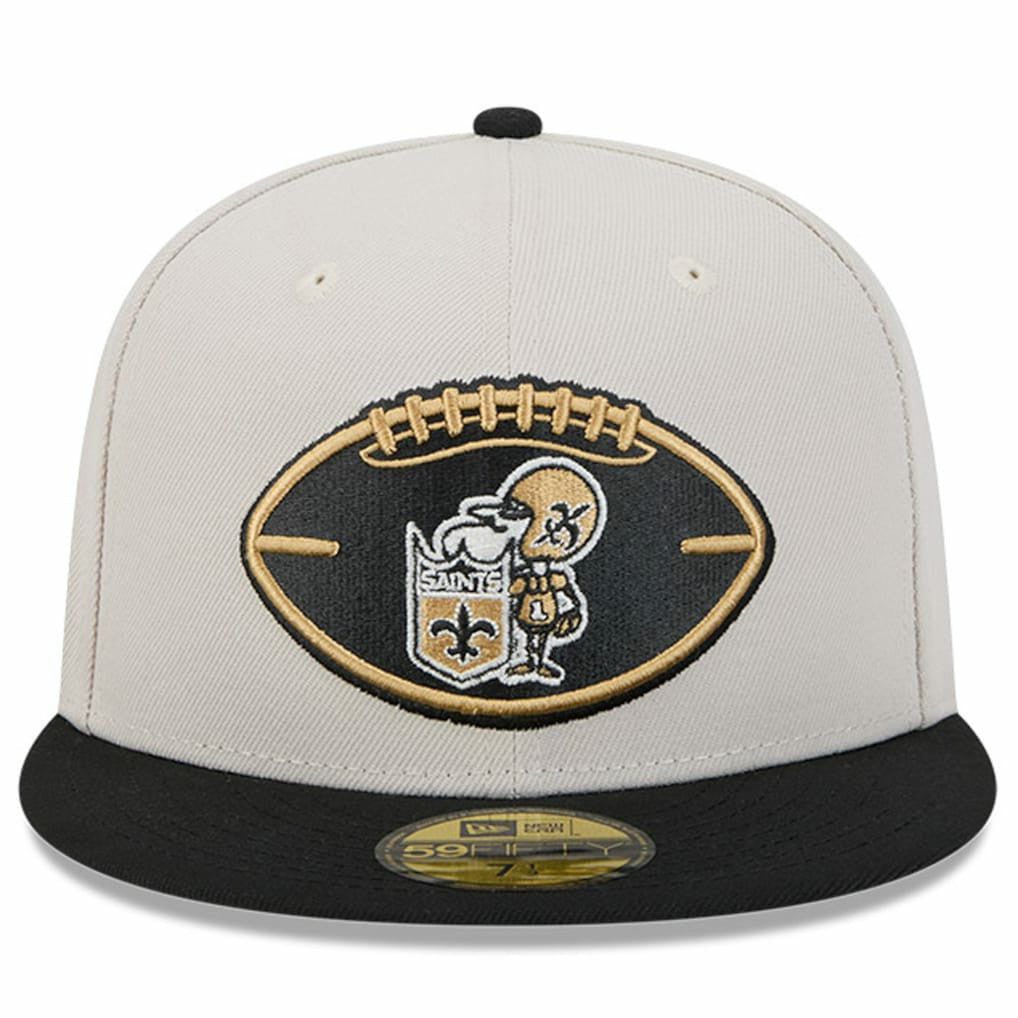 New Orleans Saints New Era 2024 Sideline Historic 59FIFTY Fitted Hat - Stone/Black cheap