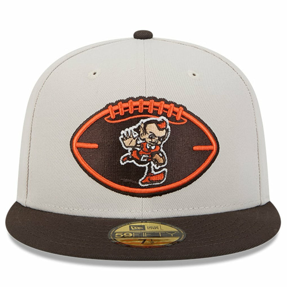 Cleveland Browns New Era 2024 Sideline Historic 59FIFTY Fitted Hat - Stone/Brown discount
