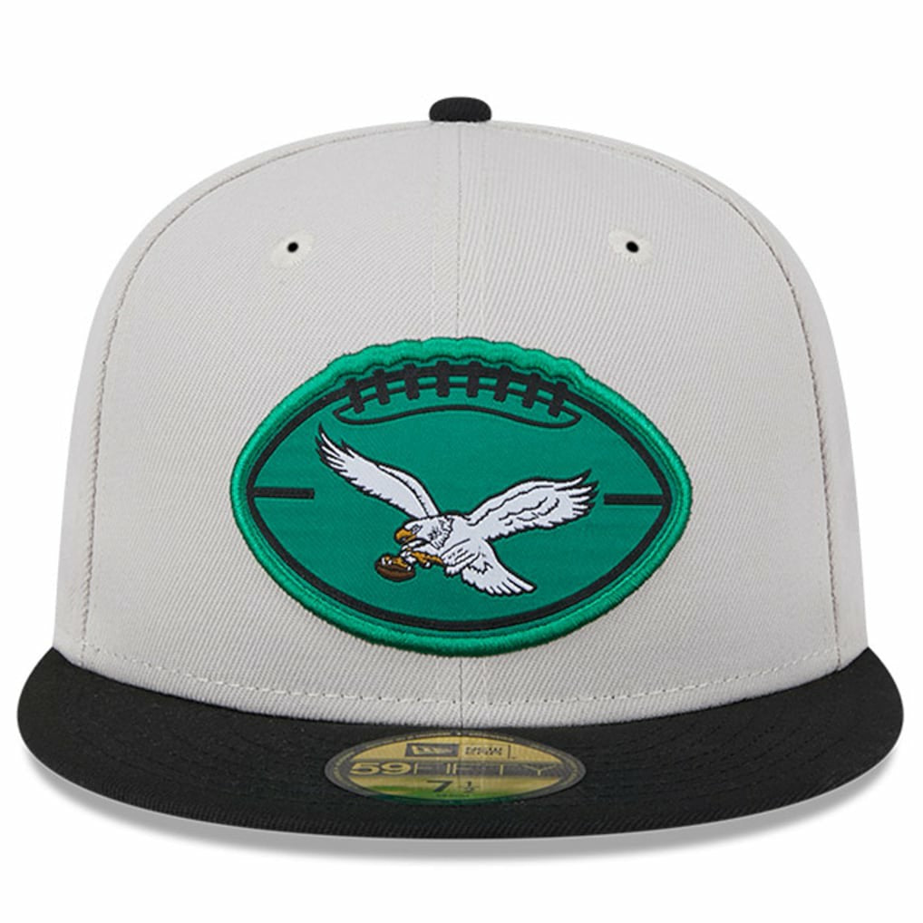 Philadelphia Eagles New Era 2024 Sideline Historic 59FIFTY Fitted Hat - Stone/Black on sale