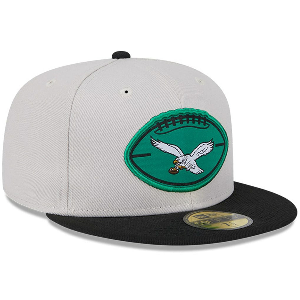 Philadelphia Eagles New Era 2024 Sideline Historic 59FIFTY Fitted Hat - Stone/Black on sale