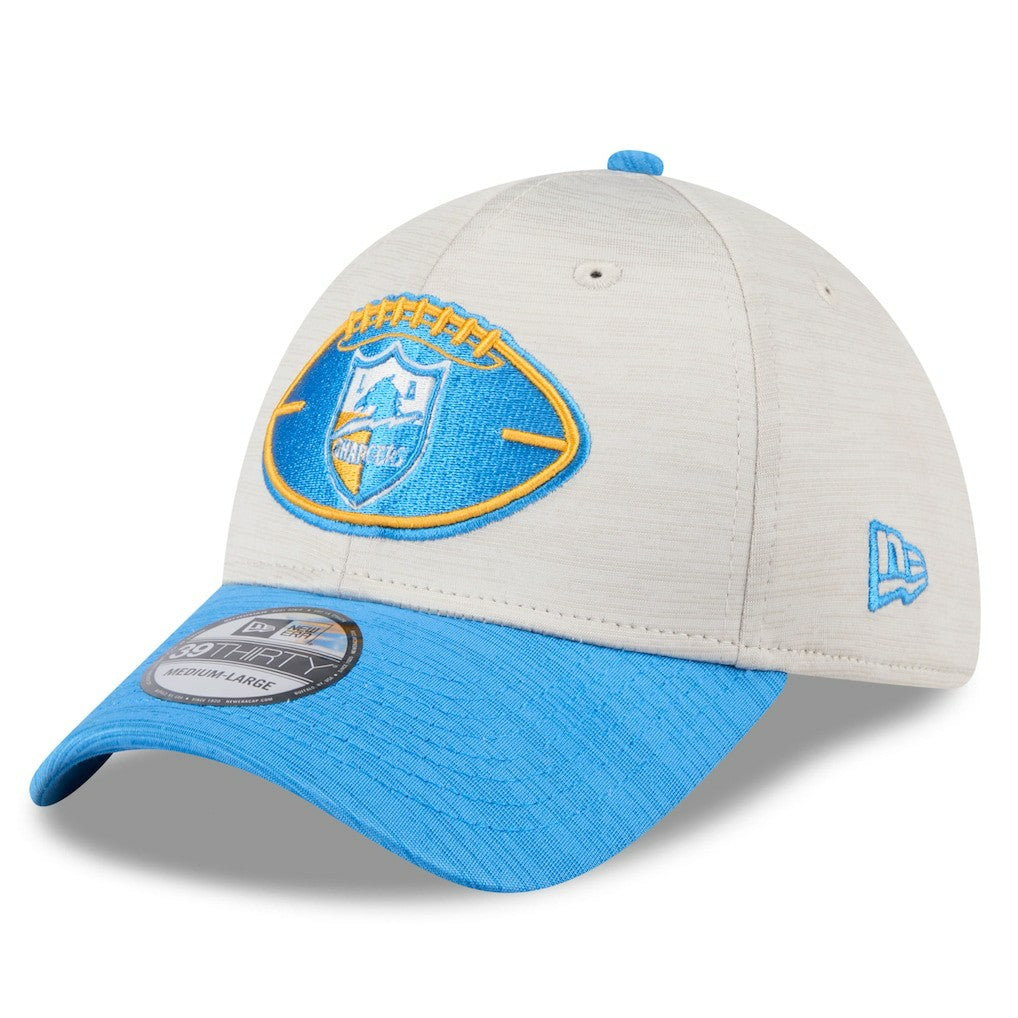 Los Angeles Chargers New Era 2024 Sideline Historic 39THIRTY Flex Hat - Stone/Blue discount