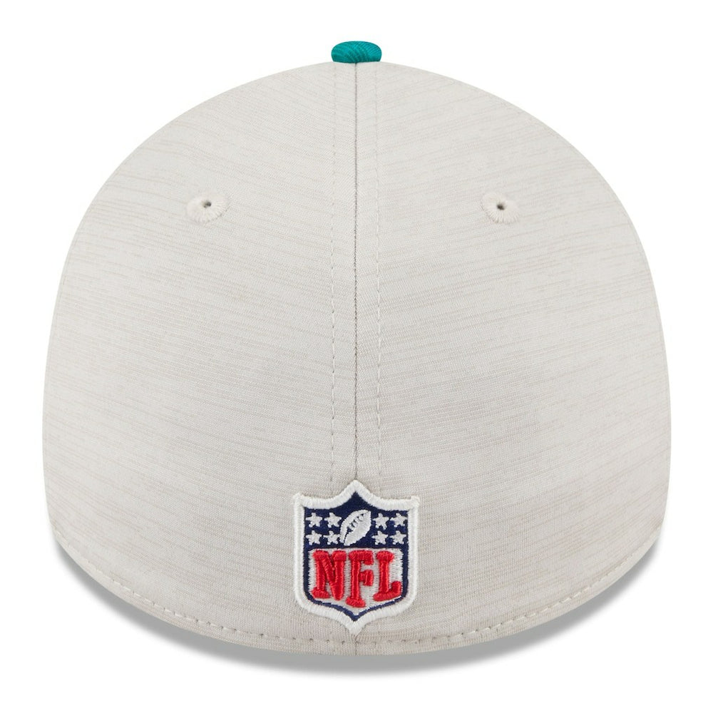 Miami Dolphins New Era 2024 Sideline Historic 39THIRTY Flex Hat - Stone/Aqua outlet