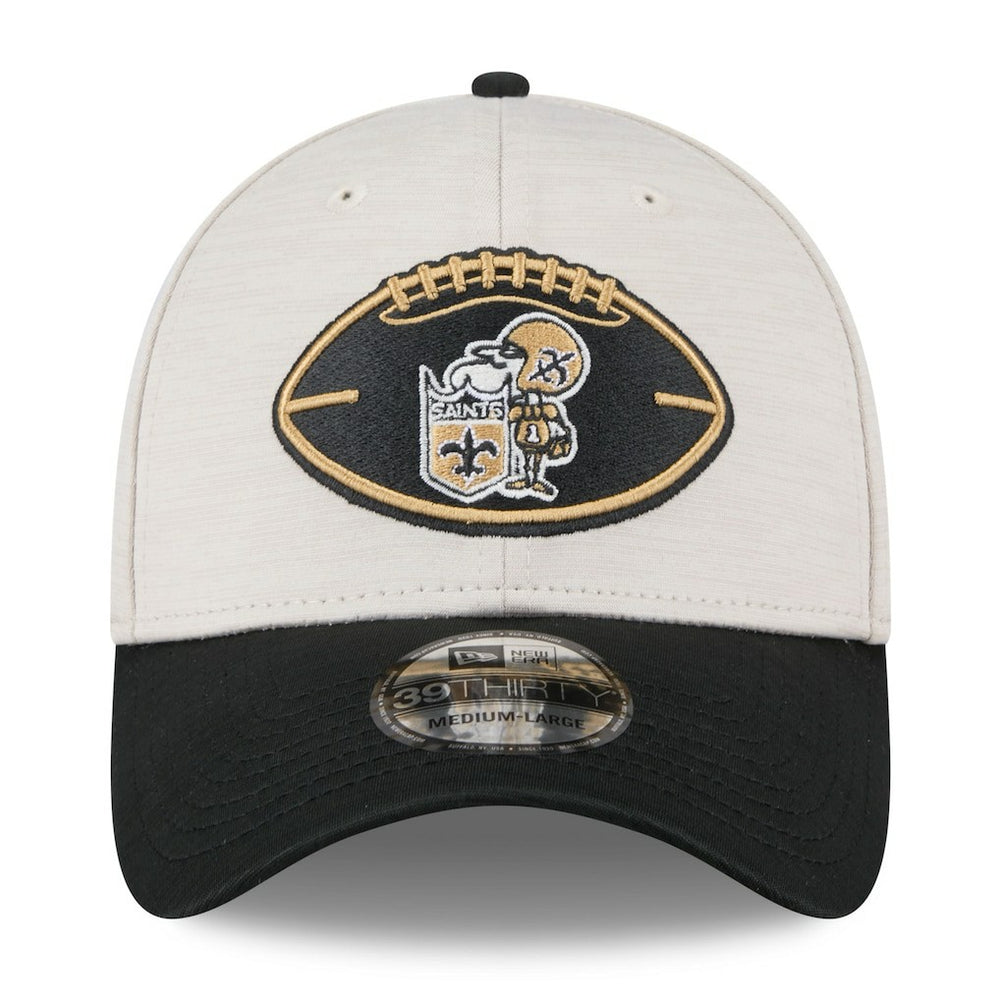 New Orleans Saints New Era 2024 Sideline Historic 39THIRTY Flex Hat - Stone/Black outlet