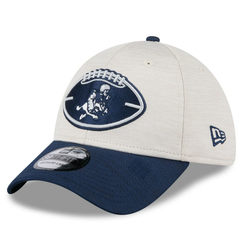 Dallas Cowboys New Era 2024 Sideline Historic 39THIRTY Flex Hat - Stone/Navy sale