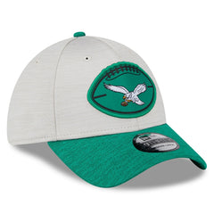 Philadelphia Eagles New Era 2024 Sideline Historic 39THIRTY Flex Hat - Stone/Midnight Green outlet