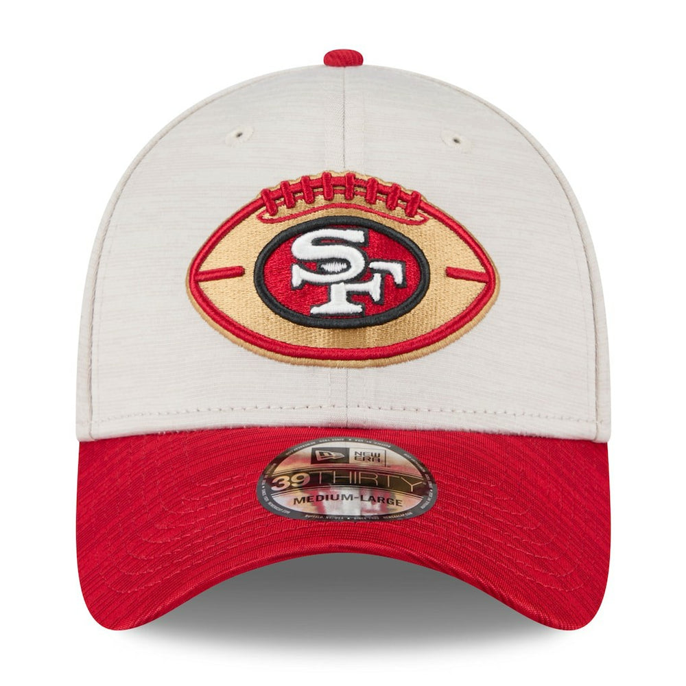 San Francisco 49ers New Era 2024 Sideline Historic 39THIRTY Flex Hat - Stone/Scarlet sale