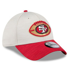 San Francisco 49ers New Era 2024 Sideline Historic 39THIRTY Flex Hat - Stone/Scarlet sale