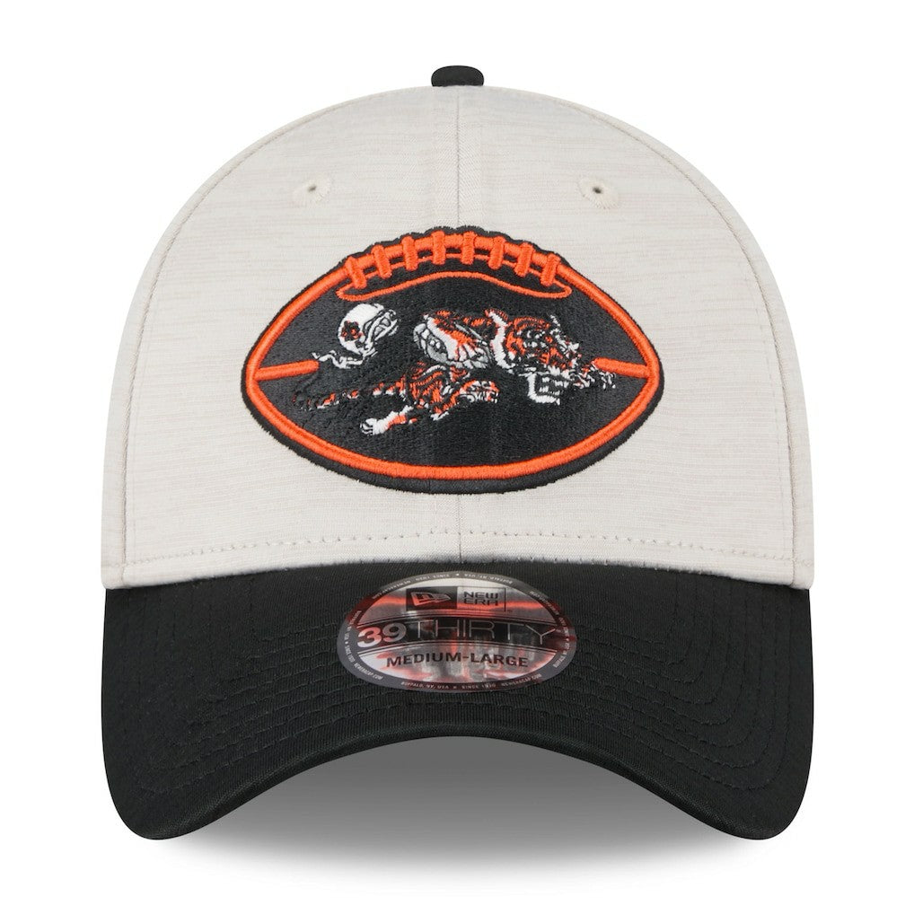 Cincinnati Bengals New Era 2024 Sideline Historic 39THIRTY Flex Hat - Stone/Black cheap