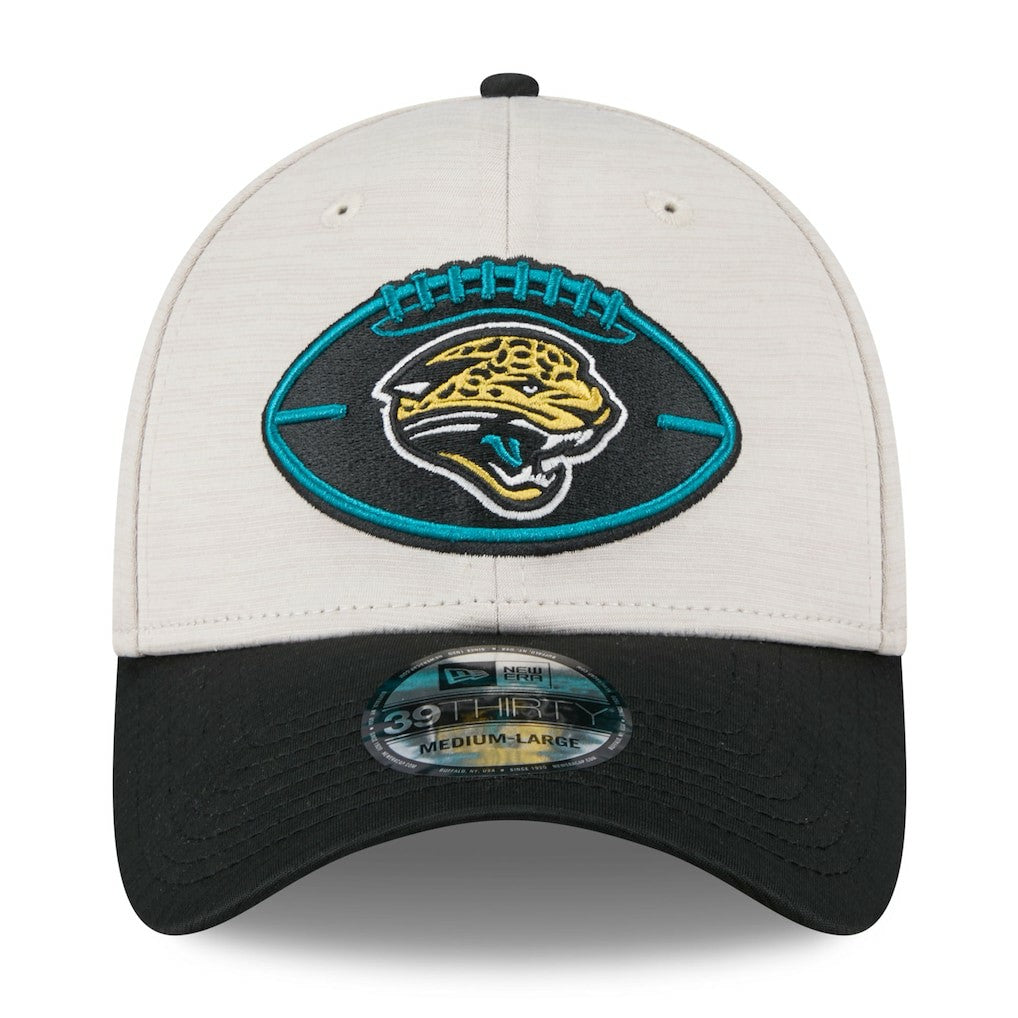 Jacksonville Jaguars New Era 2024 Sideline Historic 39THIRTY Flex Hat - Stone/Teal outlet