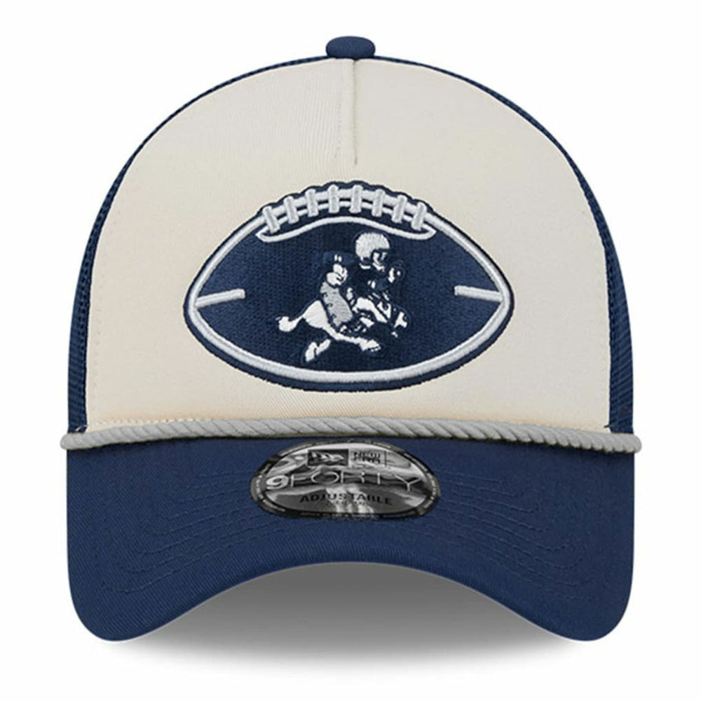 Dallas Cowboys New Era 2024 Sideline Historic 9FORTY A-Frame Trucker Adjustable Hat - Stone/Navy cheap