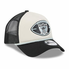 Las Vegas Raiders New Era 2024 Sideline Historic 9FORTY A-Frame Trucker Adjustable Hat - Stone/Black cheap