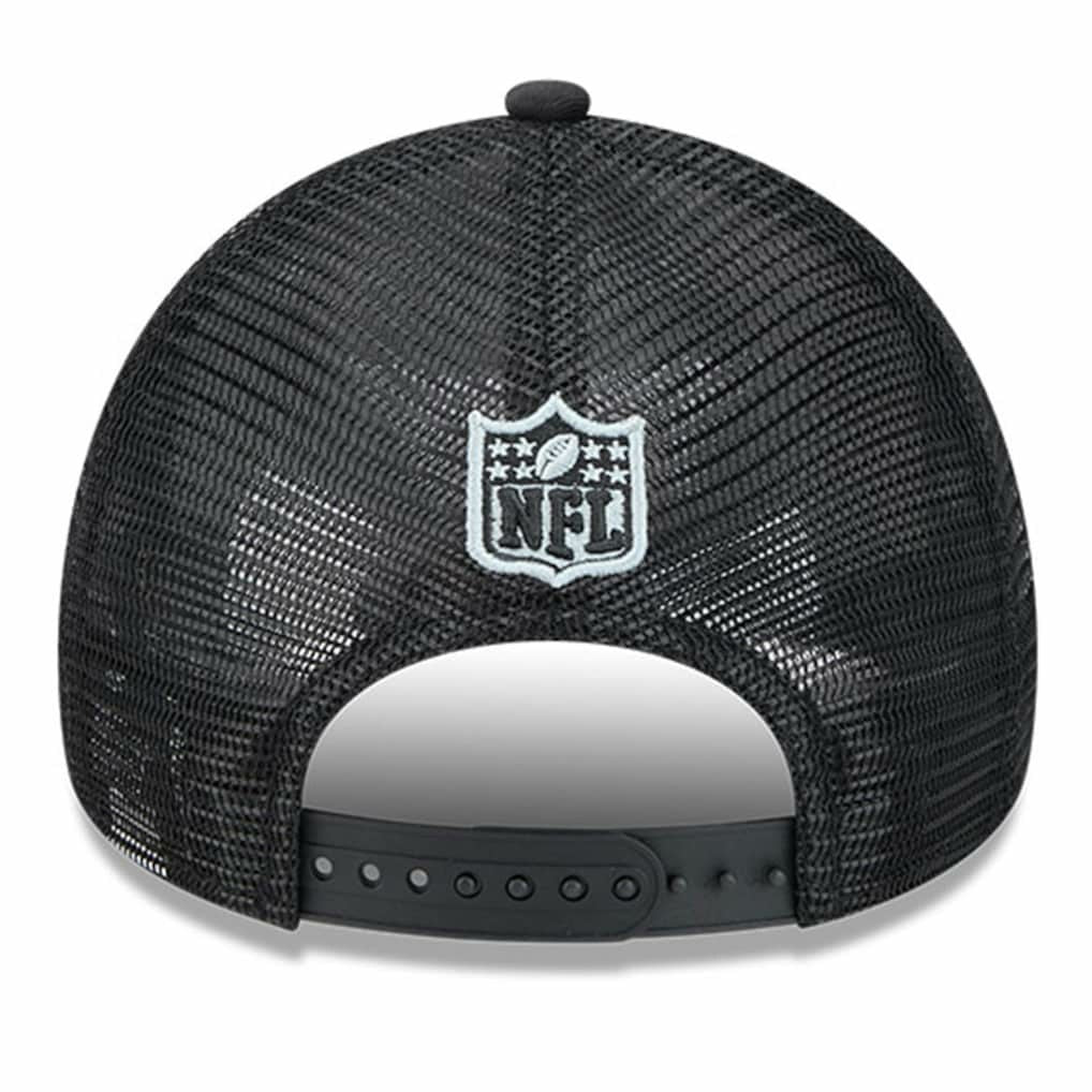 Las Vegas Raiders New Era 2024 Sideline Historic 9FORTY A-Frame Trucker Adjustable Hat - Stone/Black cheap