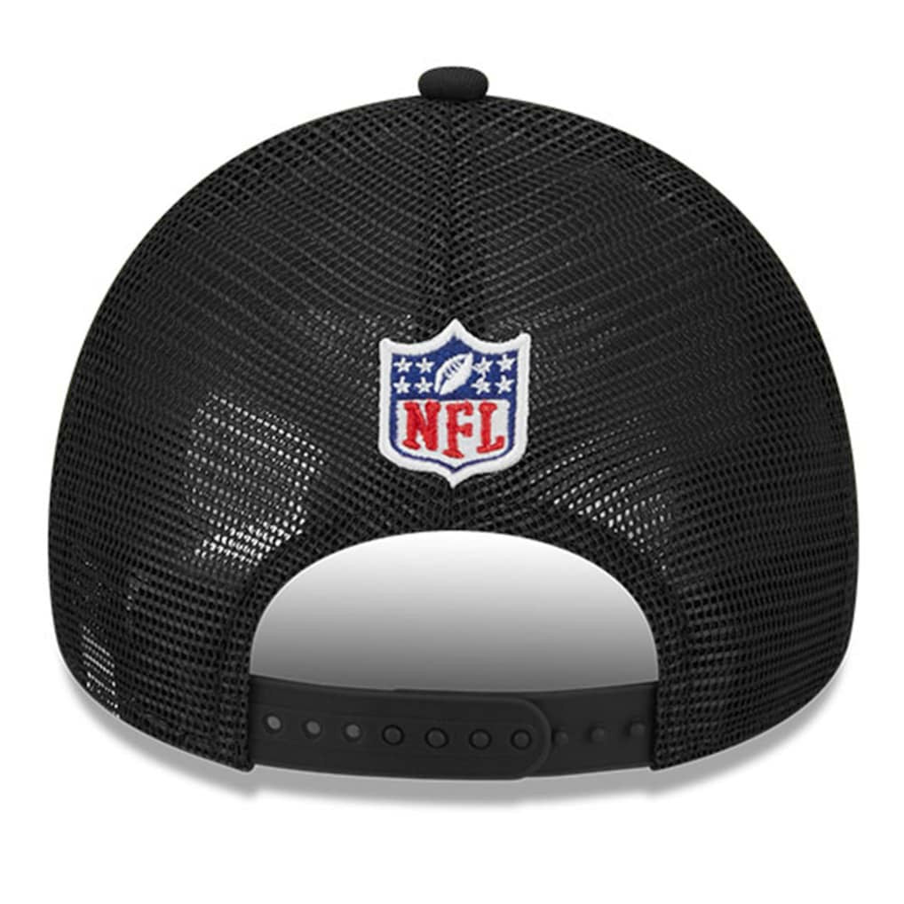 Philadelphia Eagles New Era 2024 Sideline Historic 9FORTY A-Frame Trucker Adjustable Hat - Stone/Black for sale