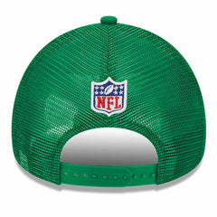 Philadelphia Eagles New Era 2024 Sideline Historic 9FORTY A-Frame Trucker Adjustable Hat - Stone/Kelly Green cheap