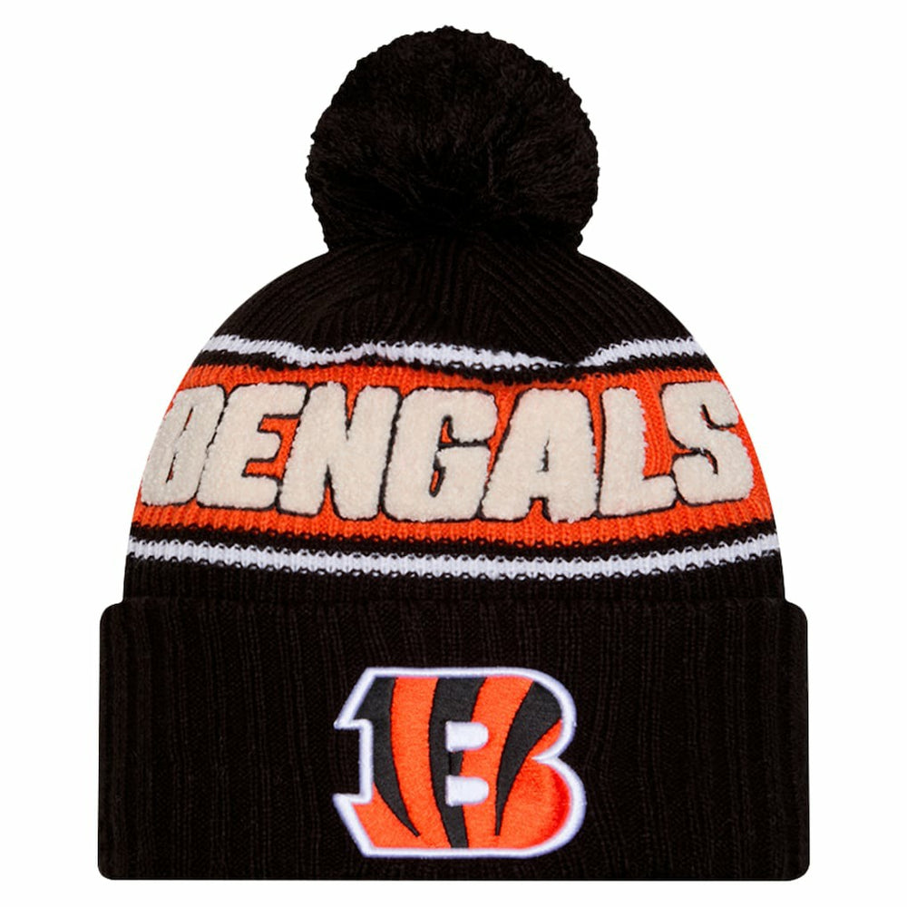 Cincinnati Bengals New Era 2024 Sideline Cuffed Knit Hat with Pom - Black sale