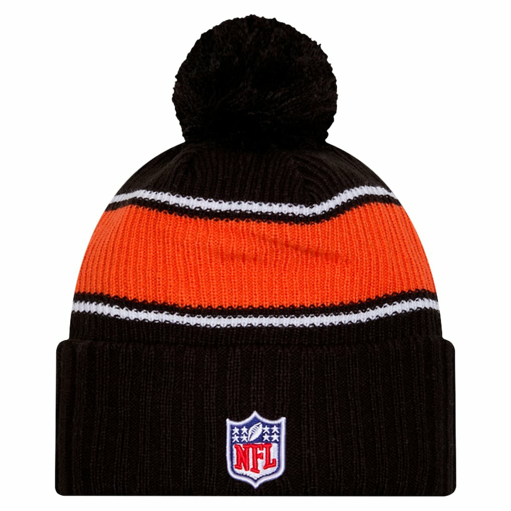 Cincinnati Bengals New Era 2024 Sideline Cuffed Knit Hat with Pom - Black sale