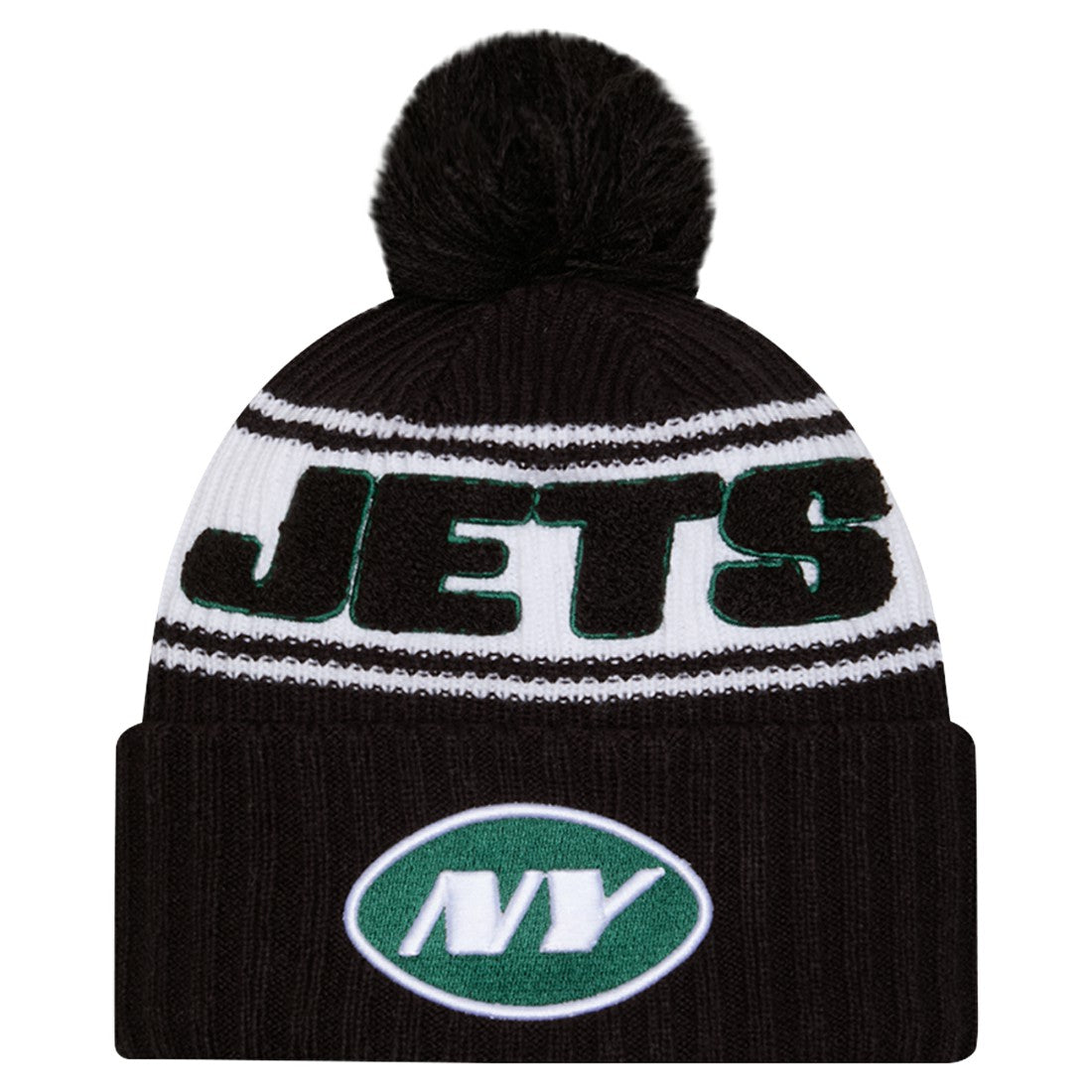 New York Jets New Era 2024 Sideline Cuffed Knit Hat with Pom - Black online