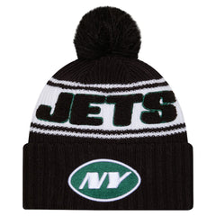 New York Jets New Era 2024 Sideline Cuffed Knit Hat with Pom - Black online