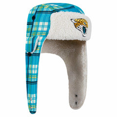 Jacksonville Jaguars New Era Sideline Plaid Sherpa Trapper Hat - Teal sale
