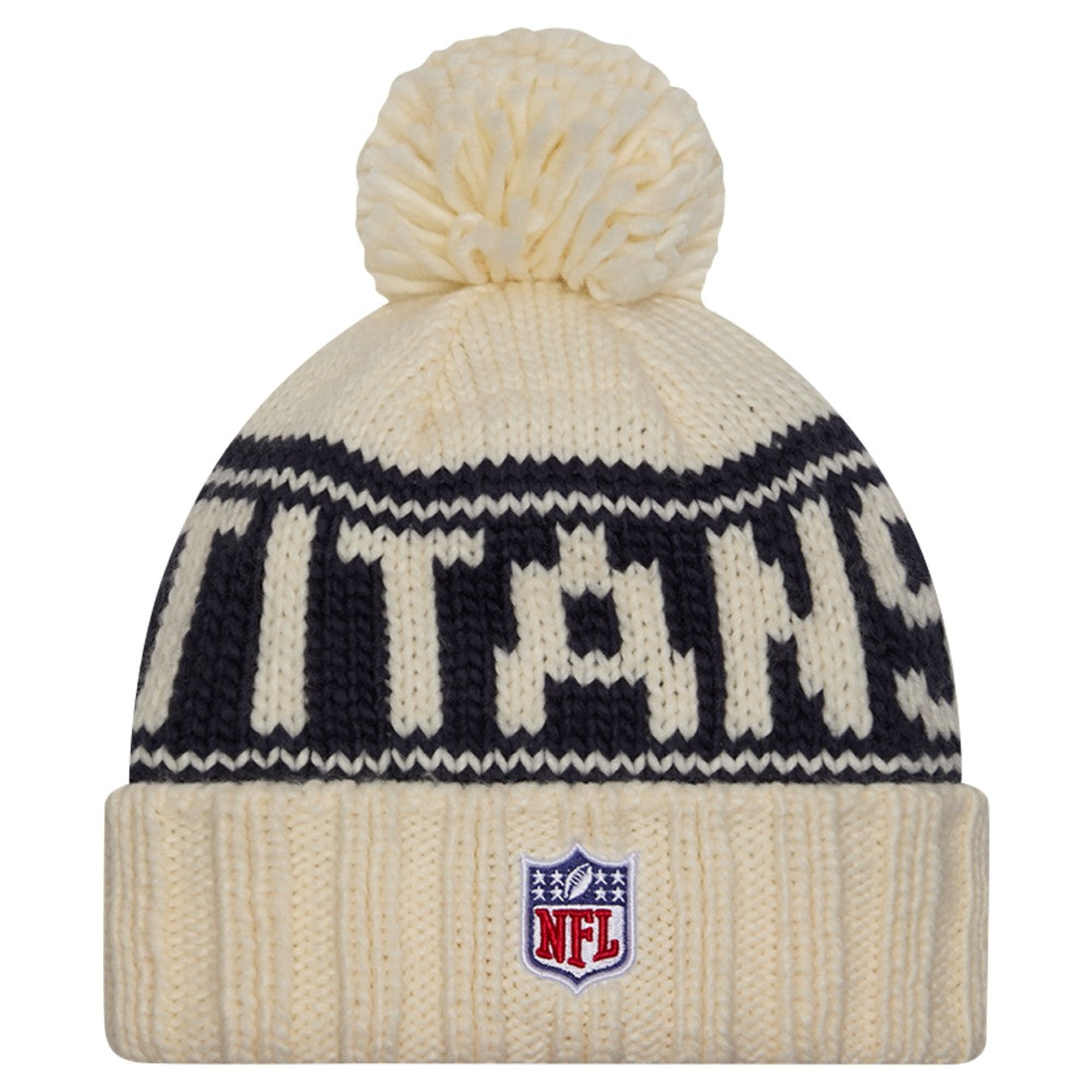 Tennessee Titans New Era Women's 2024 Sideline Cuffed Knit Hat with Pom - Cream discount