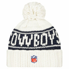 Dallas Cowboys New Era Women's 2024 Sideline Cuffed Knit Hat with Pom - White sale