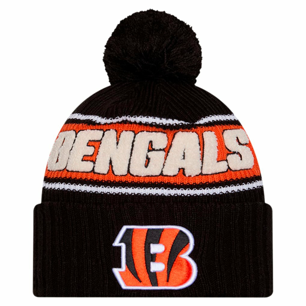 Cincinnati Bengals New Era Youth 2024 Sideline Sport Cuffed Knit Hat with Pom - Black online