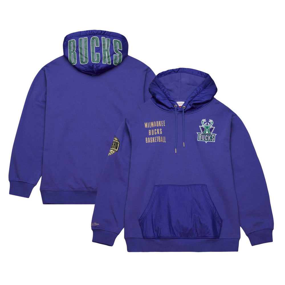 Milwaukee Bucks Team OG 2.0 Vintage Logo Fleece Pullover Hoodie - Purple for sale