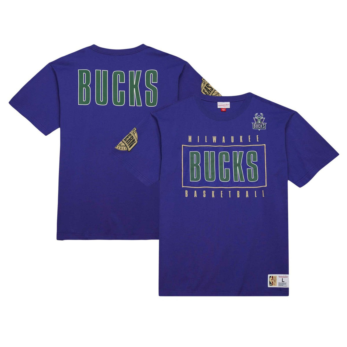 Milwaukee Bucks Hardwood Classics Team OG 2.0 Premium Vintage Logo T-Shirt - Purple for sale
