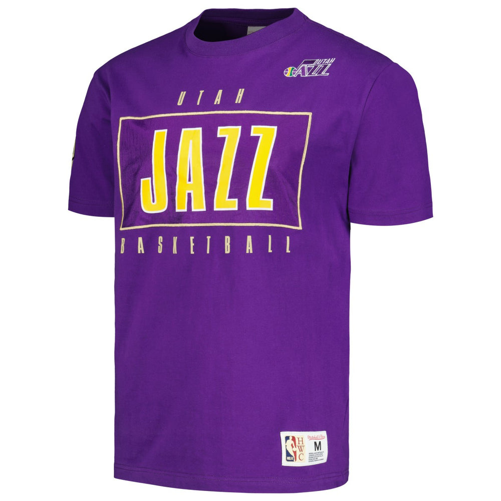 Utah Jazz Hardwood Classics Team OG 2.0 Premium Vintage Logo T-Shirt - Purple outlet