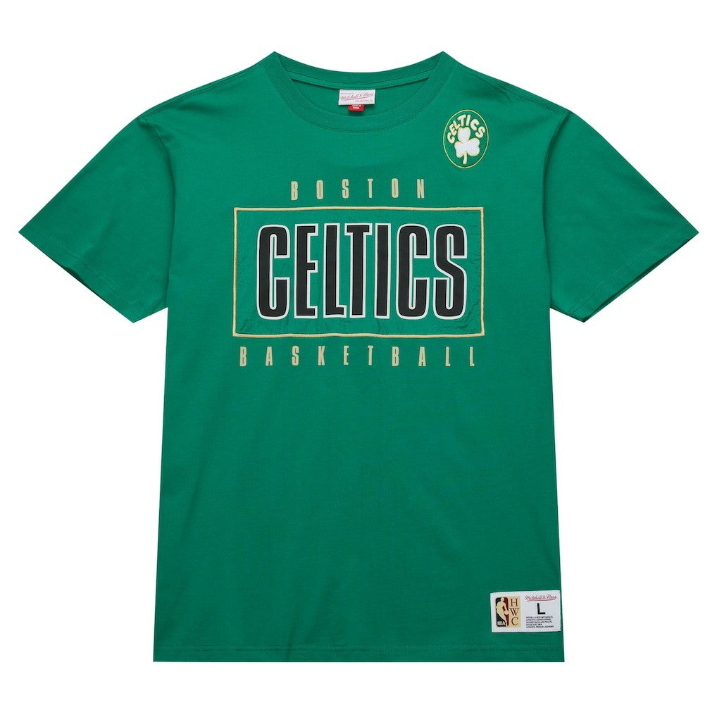 Boston Celtics Hardwood Classics Team OG 2.0 Premium Vintage Logo T-Shirt - Kelly Green cheap