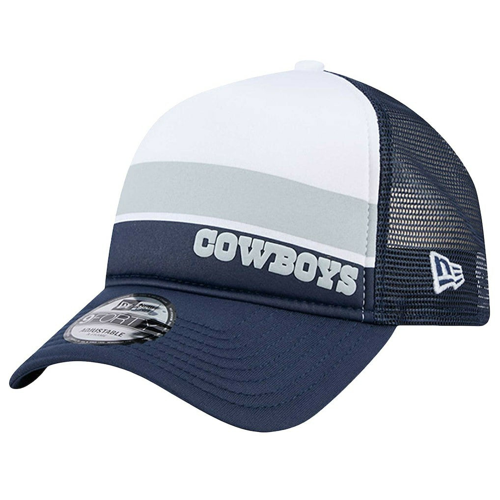 Dallas Cowboys New Era Sport Night Color Block 9FORTY A-Frame Trucker Adjustable Hat - White/Navy sale